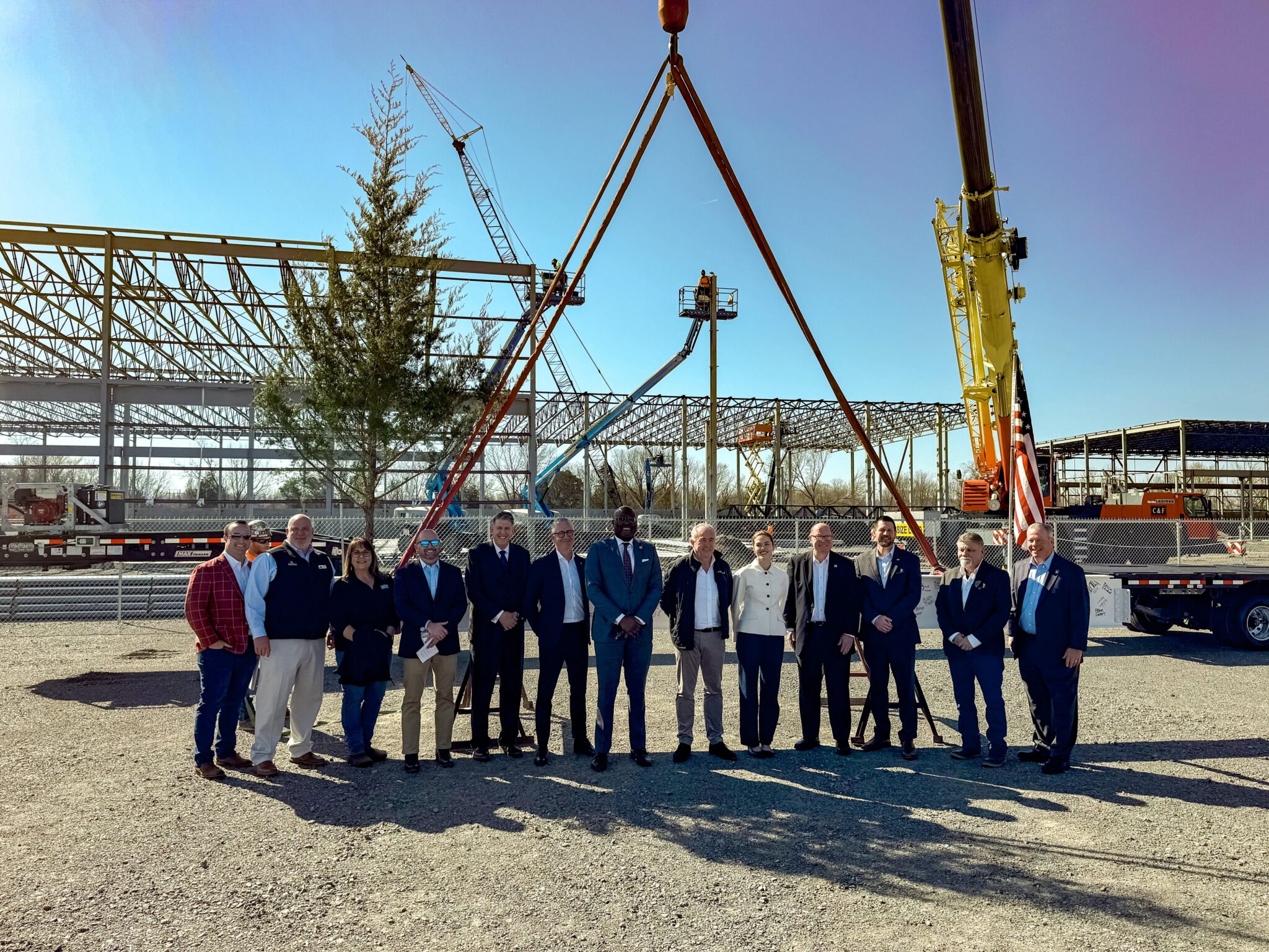 Faymonville Group Celebrates Steel Topping Out at New Facility in Little Rock, Arkansas